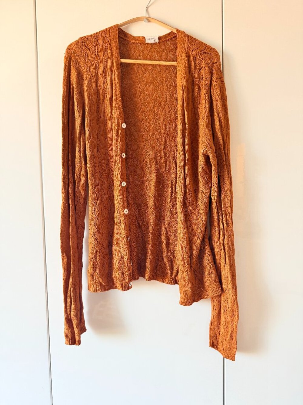 🍁Fall Favorite! CP Shades Sausalito Rust Pointelle Cardigan M